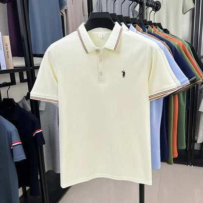 Noverlla™ Men's Luxury Polo Shirt – Short Sleeve Business Casual Top with Embroidered Detail