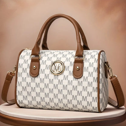 Noverlla™ Monogram “M” Shoulder Bag – Luxury Faux Leather Crossbody for Women