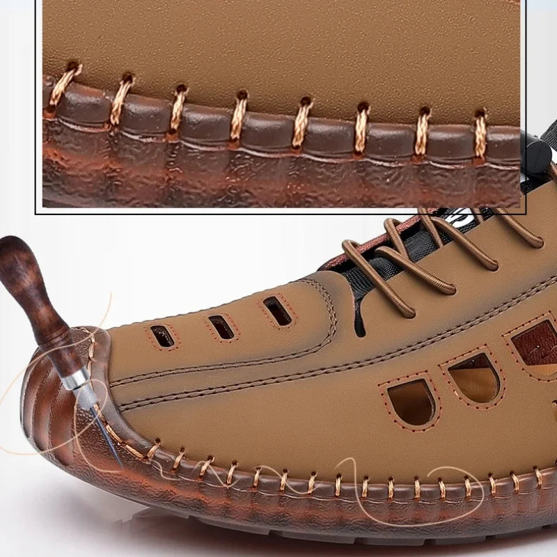 Noverlla™ Men's Leather Sandals – Breathable Non-Slip Summer Outdoor Shoes
