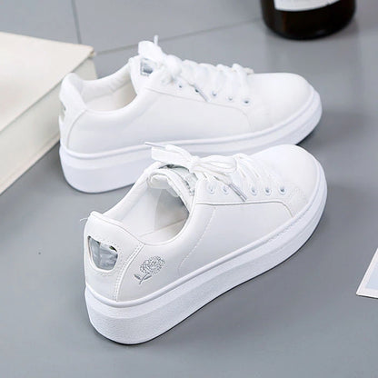 Noverlla™ Women's Embroidered Sneakers – Breathable Lace-Up Casual Shoes