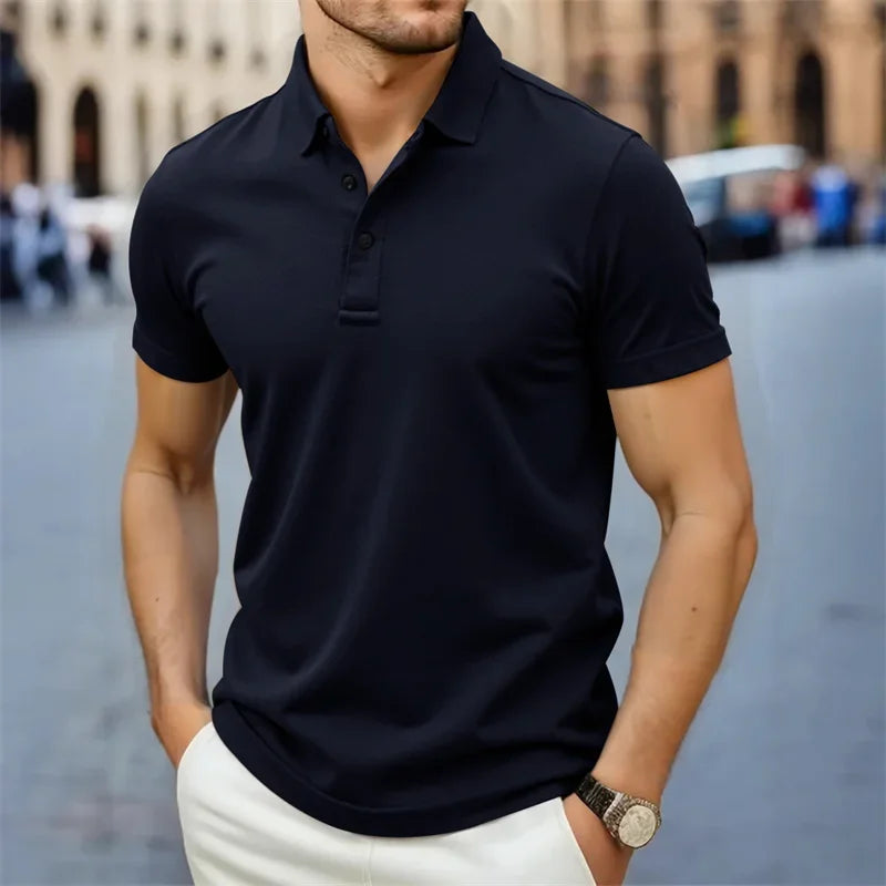 Noverlla™ Modern Casual Polo Shirt – Lightweight Breathable Summer Top for Men
