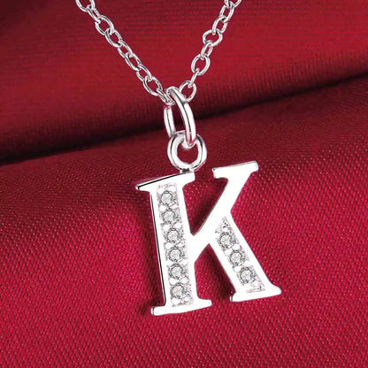 Noverlla 925 Sterling Silver Initial Necklace – Zircon Zirconia Pendant for Women