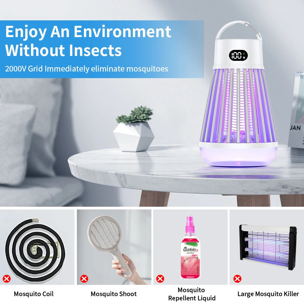 **Noverlla™ USB Rechargeable 2-in-1 Electric Mosquito Killer Lamp – Portable Indoor & Outdoor Bug Zapper**