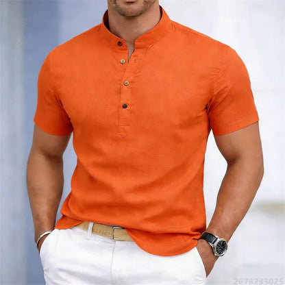 Noverlla™ Premium Stand Collar Polo – Slim Fit Men's Fashion Shirt