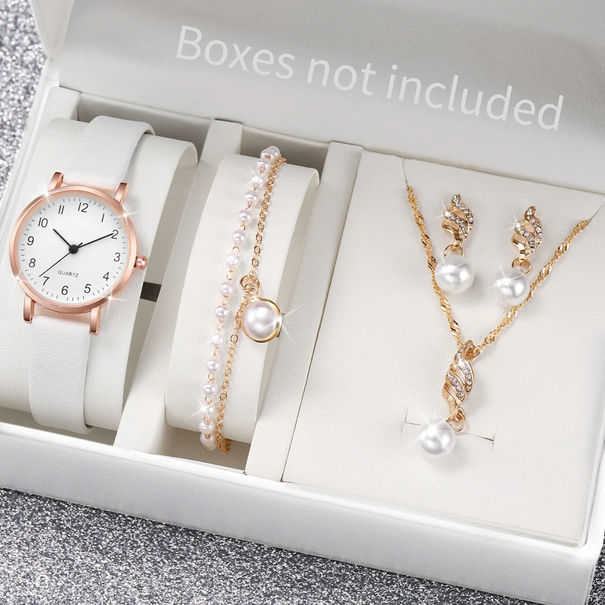 Luxury Women Quartz Watch Set 5/6PCS – Leather Band Diamond Fashion Watches