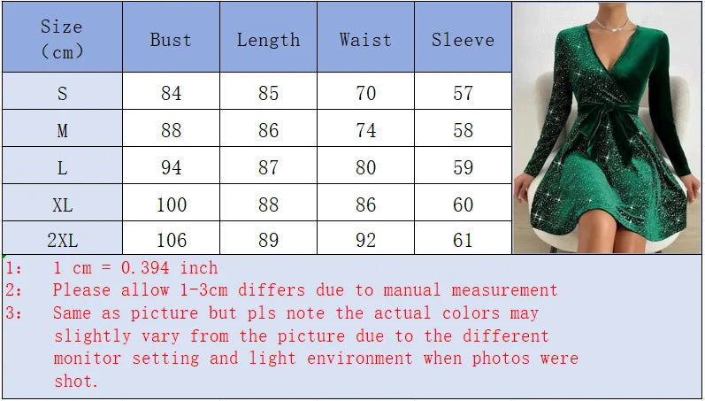 Women's Elegant Sequin V-Neck Maxi Dress – Long Sleeve Evening Party Gown