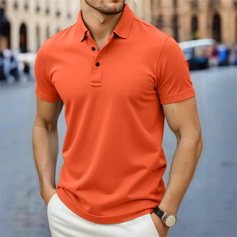 Noverlla™ Modern Casual Polo Shirt – Lightweight Breathable Summer Top for Men