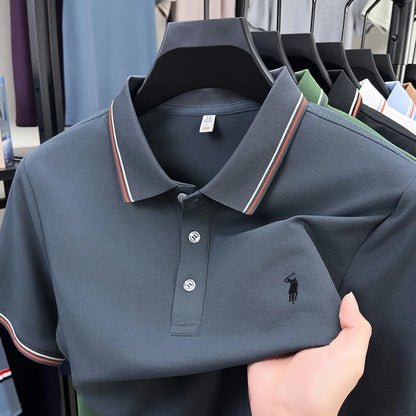 Noverlla™ Men's Luxury Polo Shirt – Short Sleeve Business Casual Top with Embroidered Detail