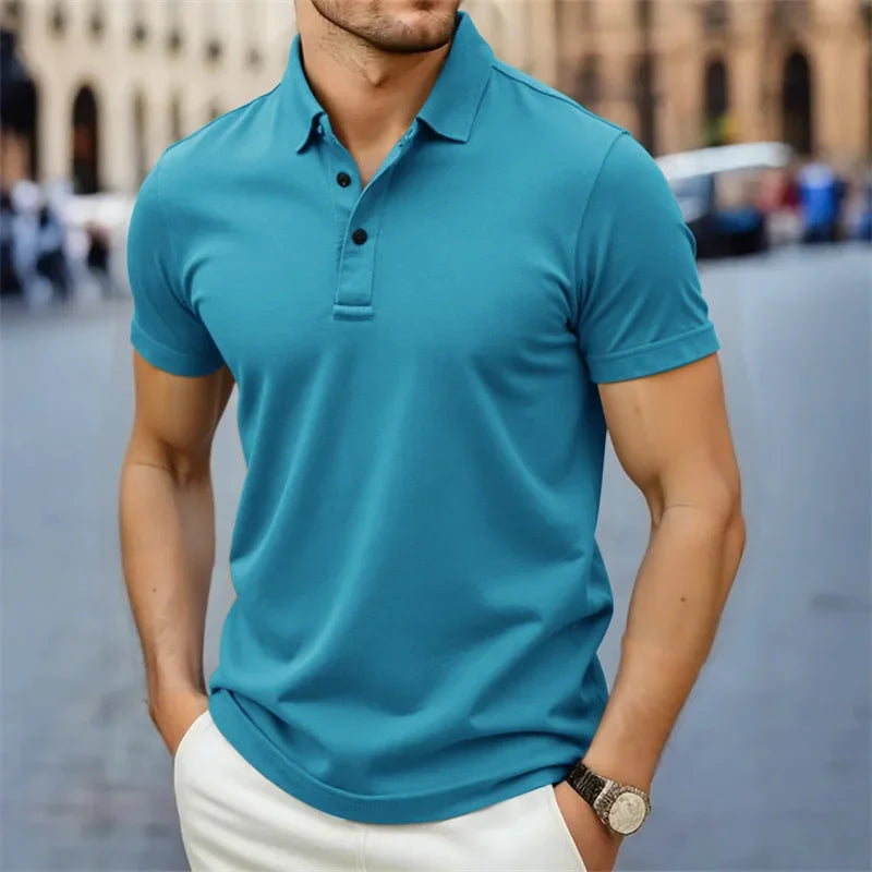 Noverlla™ Modern Casual Polo Shirt – Lightweight Breathable Summer Top for Men