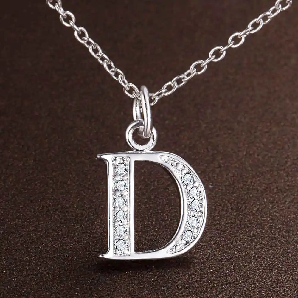 Noverlla 925 Sterling Silver Initial Necklace – Zircon Zirconia Pendant for Women