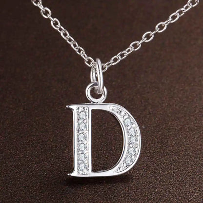 Noverlla 925 Sterling Silver Initial Necklace – Zircon Zirconia Pendant for Women
