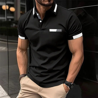 Men's Slim Fit Sports Polo Shirt – Casual Gym & Running Short Sleeve Performance T-Shirt