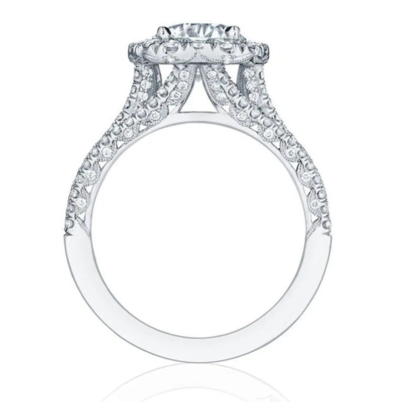 Noverlla™ Classic Square-Cut Moissanite Ring – 925 Sterling Silver Engagement Jewelry