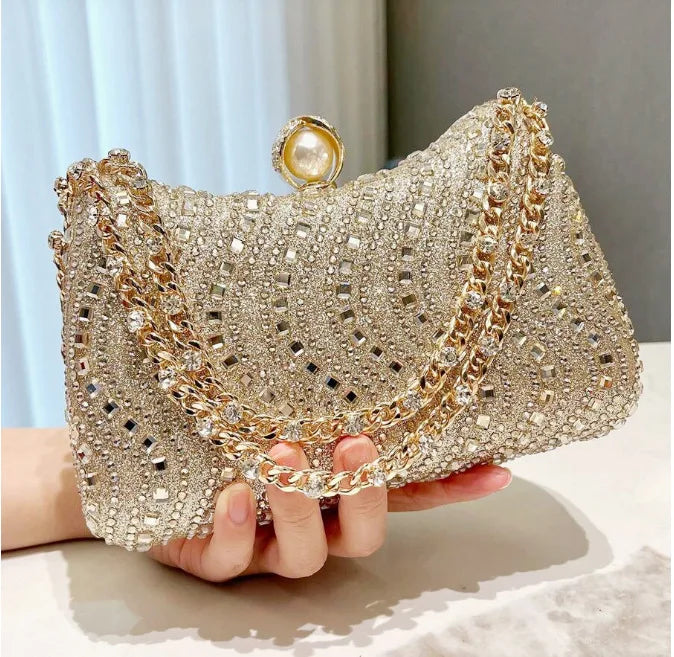 Noverlla™ Rhinestone Evening Clutch – Luxury Party & Wedding Shoulder Bag