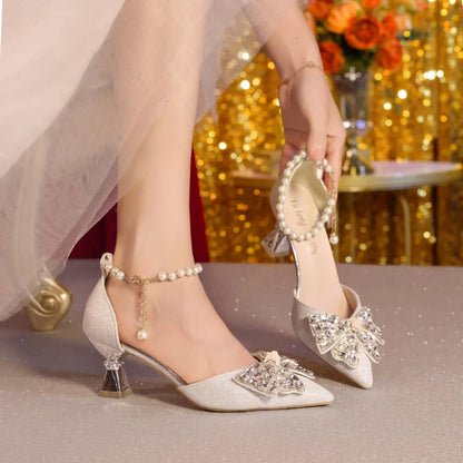 Noverlla™ Rhinestone Butterfly Heels – Elegant Pointed-Toe Party Sandals for Women
