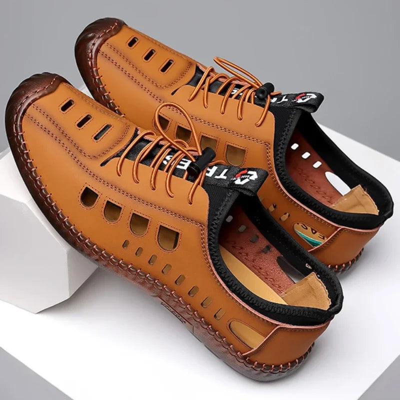 Noverlla™ Men's Leather Sandals – Breathable Non-Slip Summer Outdoor Shoes