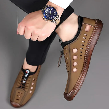 Noverlla™ Men's Leather Sandals – Breathable Non-Slip Summer Outdoor Shoes