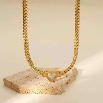 Luxury Heart Necklace & Bracelet Set for Women – Stainless Steel Gold Jewelry Gift