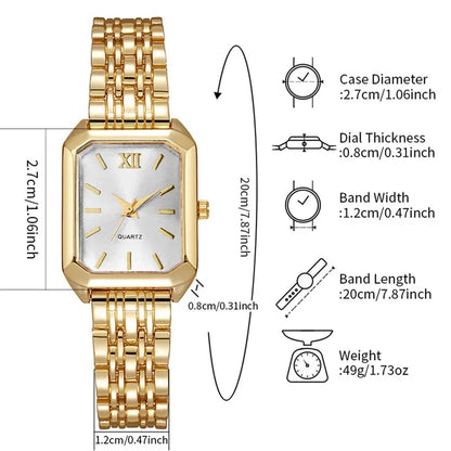 Noverlla™ Elegant Women's Rhinestone Watch & Jewelry Set | 5-Piece Quartz Gift Collection