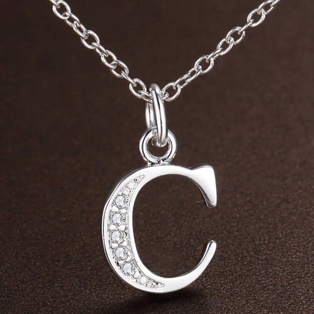 Noverlla 925 Sterling Silver Initial Necklace – Zircon Zirconia Pendant for Women