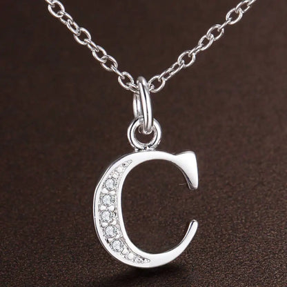 Noverlla 925 Sterling Silver Initial Necklace – Zircon Zirconia Pendant for Women