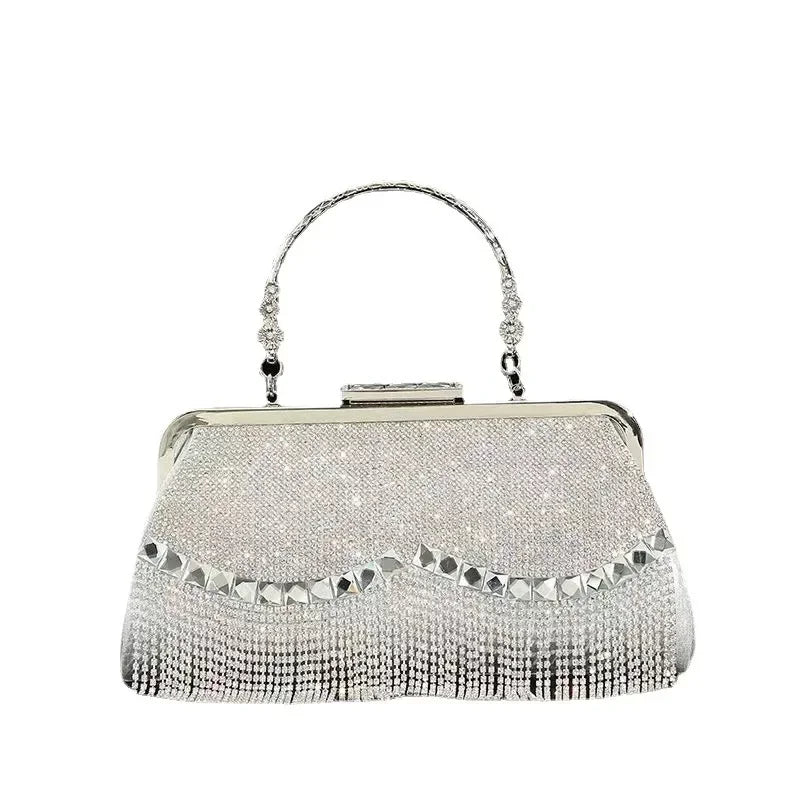 Elegant Rhinestone Diamond Tassel Evening Clutch Bag – Luxury Party & Wedding Handbag