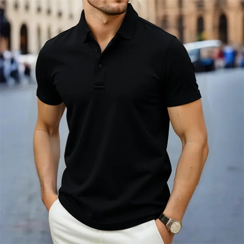 Noverlla™ Modern Casual Polo Shirt – Lightweight Breathable Summer Top for Men