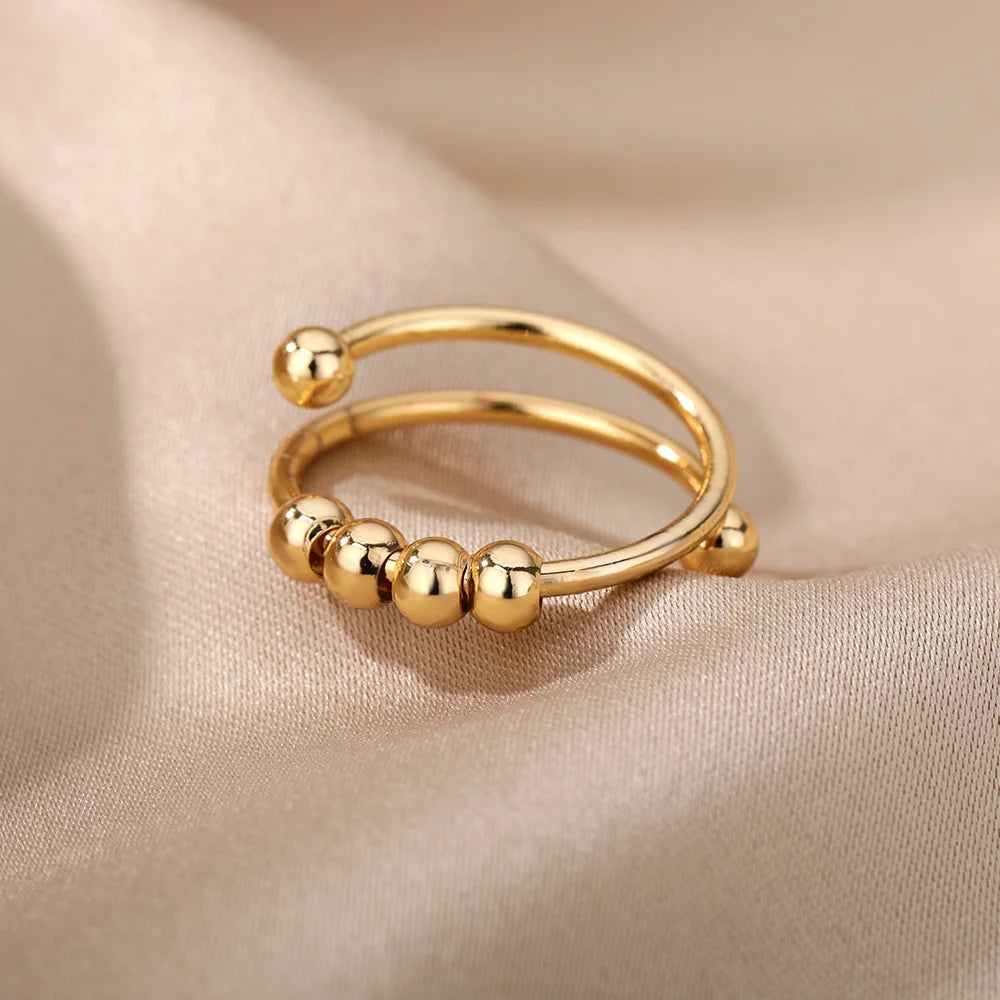 Noverlla™ Luxury Gold Stainless Steel Ring | Timeless Elegance for Women