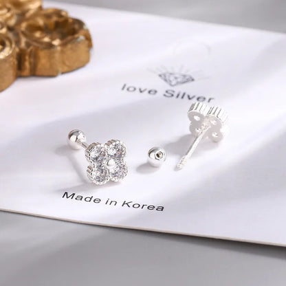 Luxury 925 Sterling Silver Round Zircon Earrings – Elegant Women Jewelry
