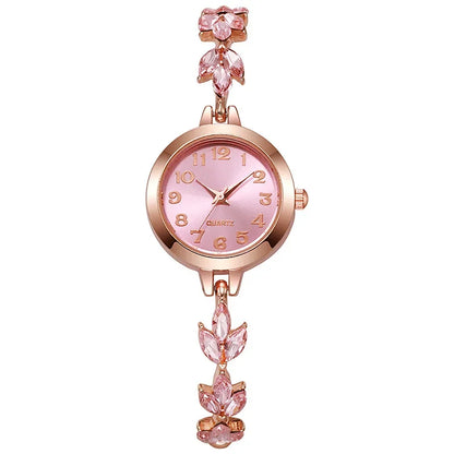 Elegant Women’s Quartz Watch – Luxury Rhinestone Bracelet Watch Gift