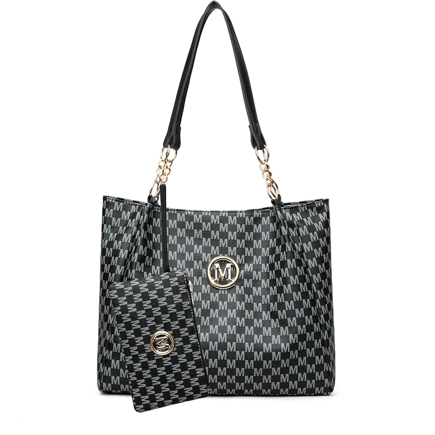 Vintage 2-Piece Women's Leather Tote Bag Set – Large Capacity Shoulder Handbag for Work, Travel & Everyday Style