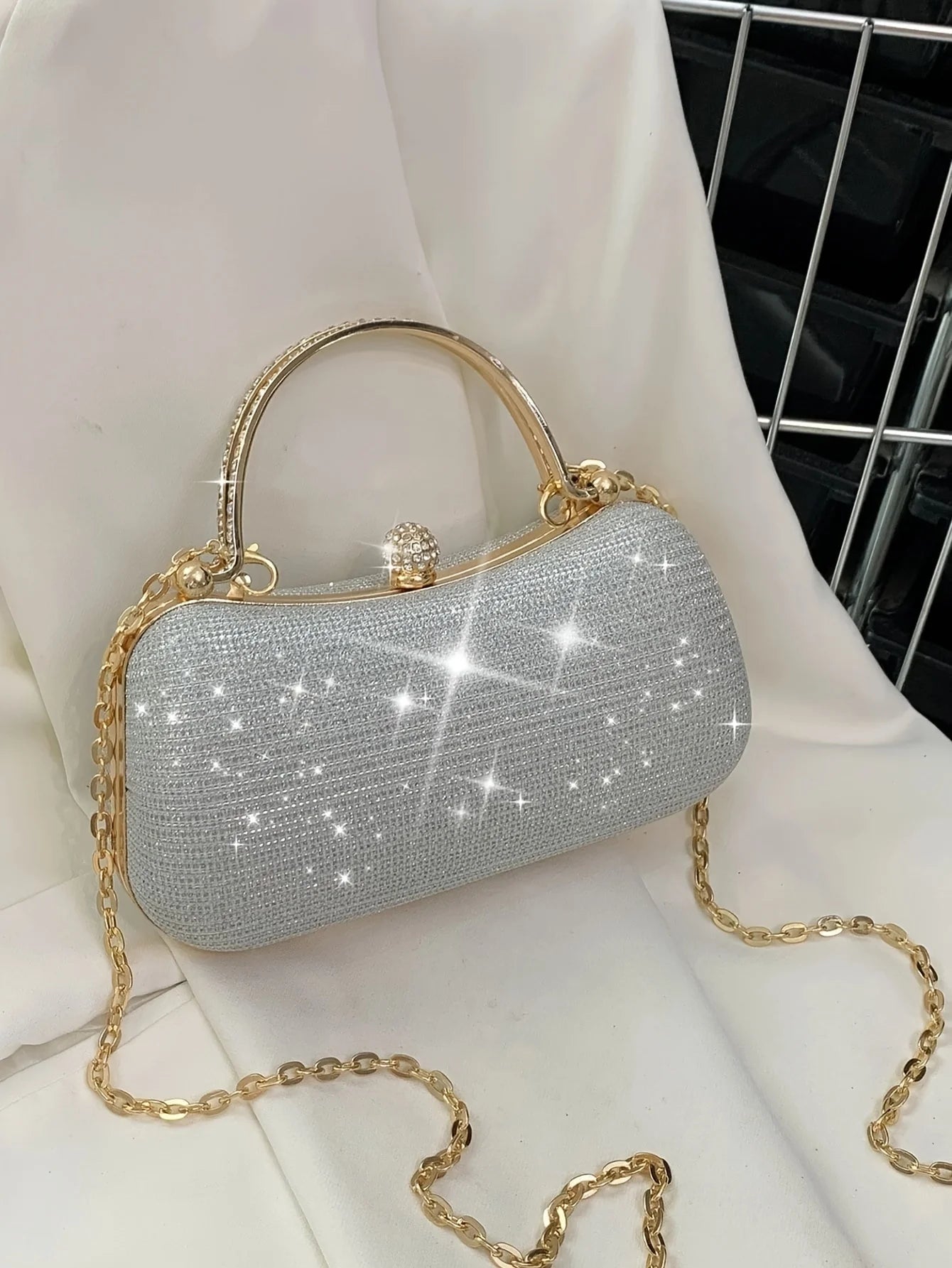 Noverlla Rhinestone Evening Clutch – Luxury Mini Chain Party Bag