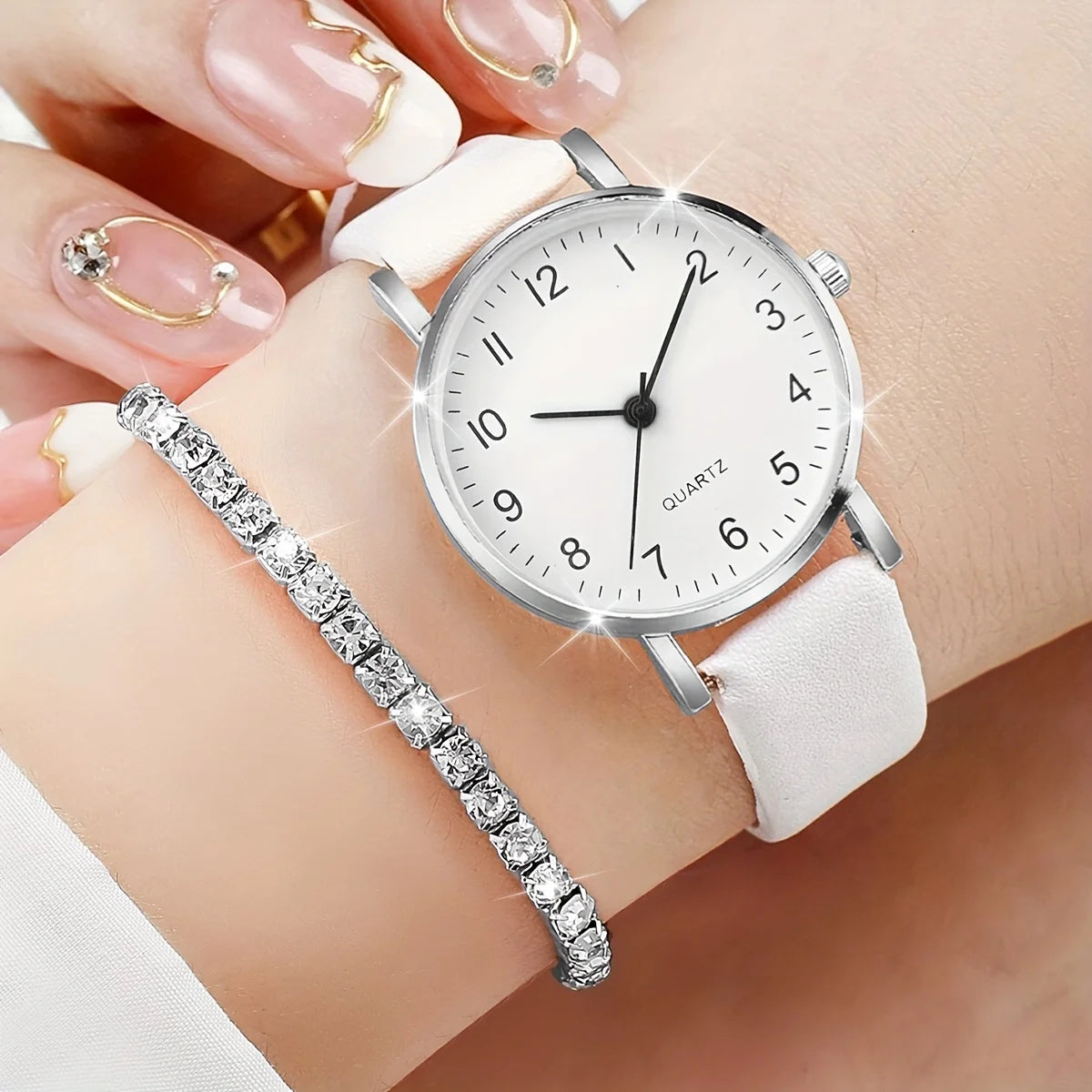 Luxury Women Quartz Watch Set 5/6PCS – Leather Band Diamond Fashion Watches