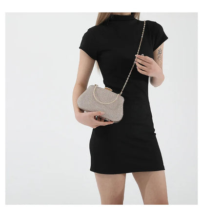 Luxury Glitter Clutch Bag for Women – Evening Party & Wedding Handbag with Chain