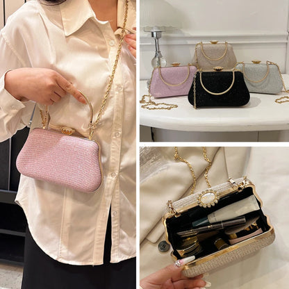 Luxury Glitter Clutch Bag for Women – Evening Party & Wedding Handbag with Chain