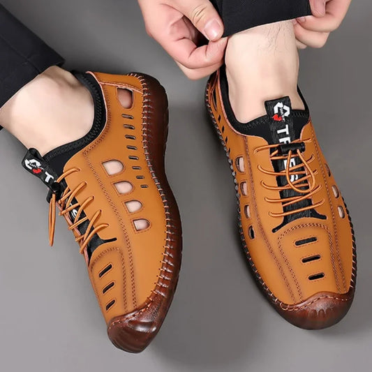 Noverlla™ Men's Leather Sandals – Breathable Non-Slip Summer Outdoor Shoes