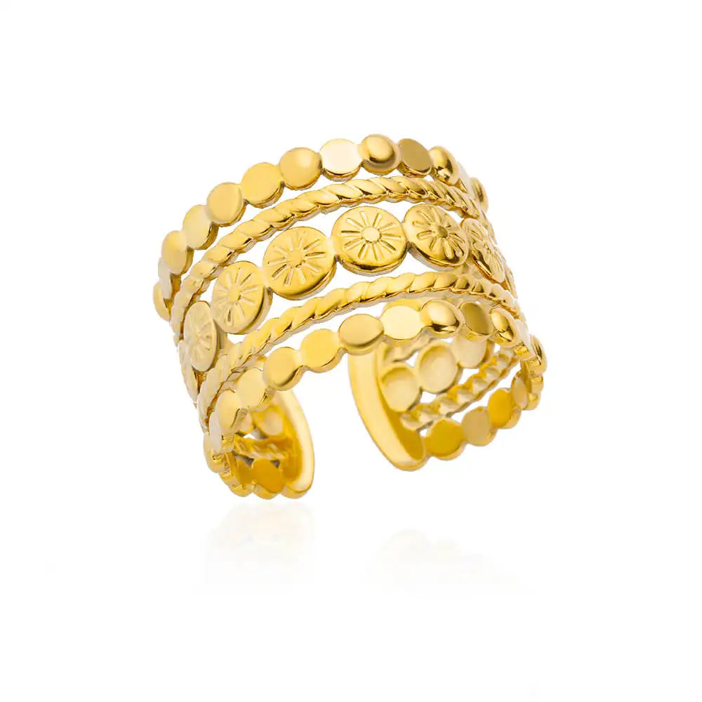 Noverlla™ Luxury Gold Stainless Steel Ring | Timeless Elegance for Women