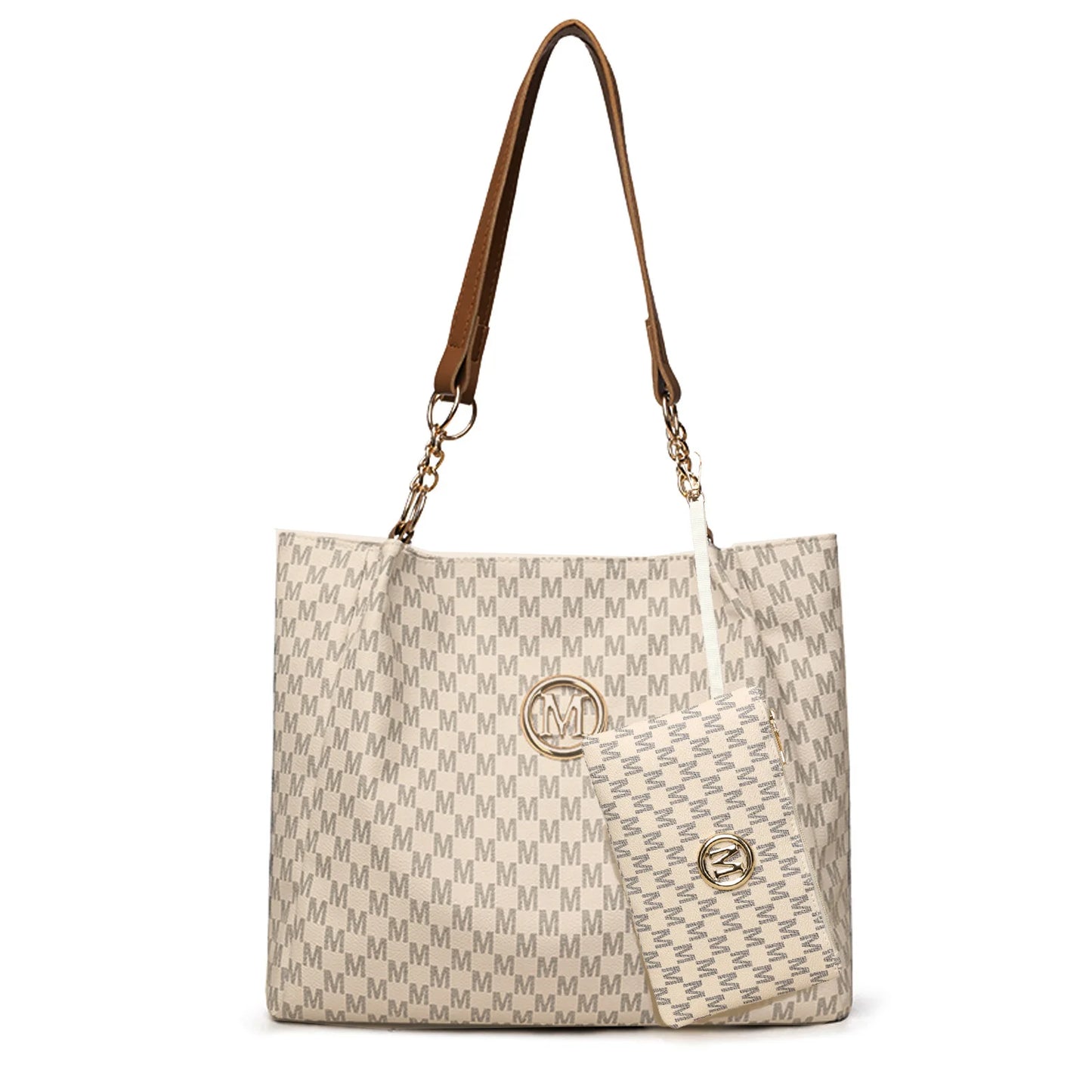 Vintage 2-Piece Women's Leather Tote Bag Set – Large Capacity Shoulder Handbag for Work, Travel & Everyday Style