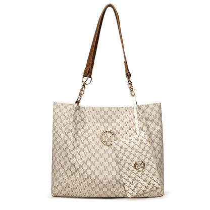 Vintage 2-Piece Women's Leather Tote Bag Set – Large Capacity Shoulder Handbag for Work, Travel & Everyday Style