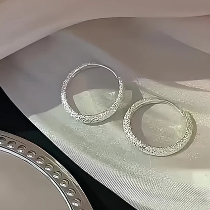 Silver Star Circle Earrings for Women – Sparkling Fashion Jewelry Gift