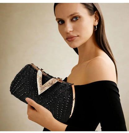Diamond Rhinestone Shoulder & Crossbody Bag – Women Luxury Wedding Handbag