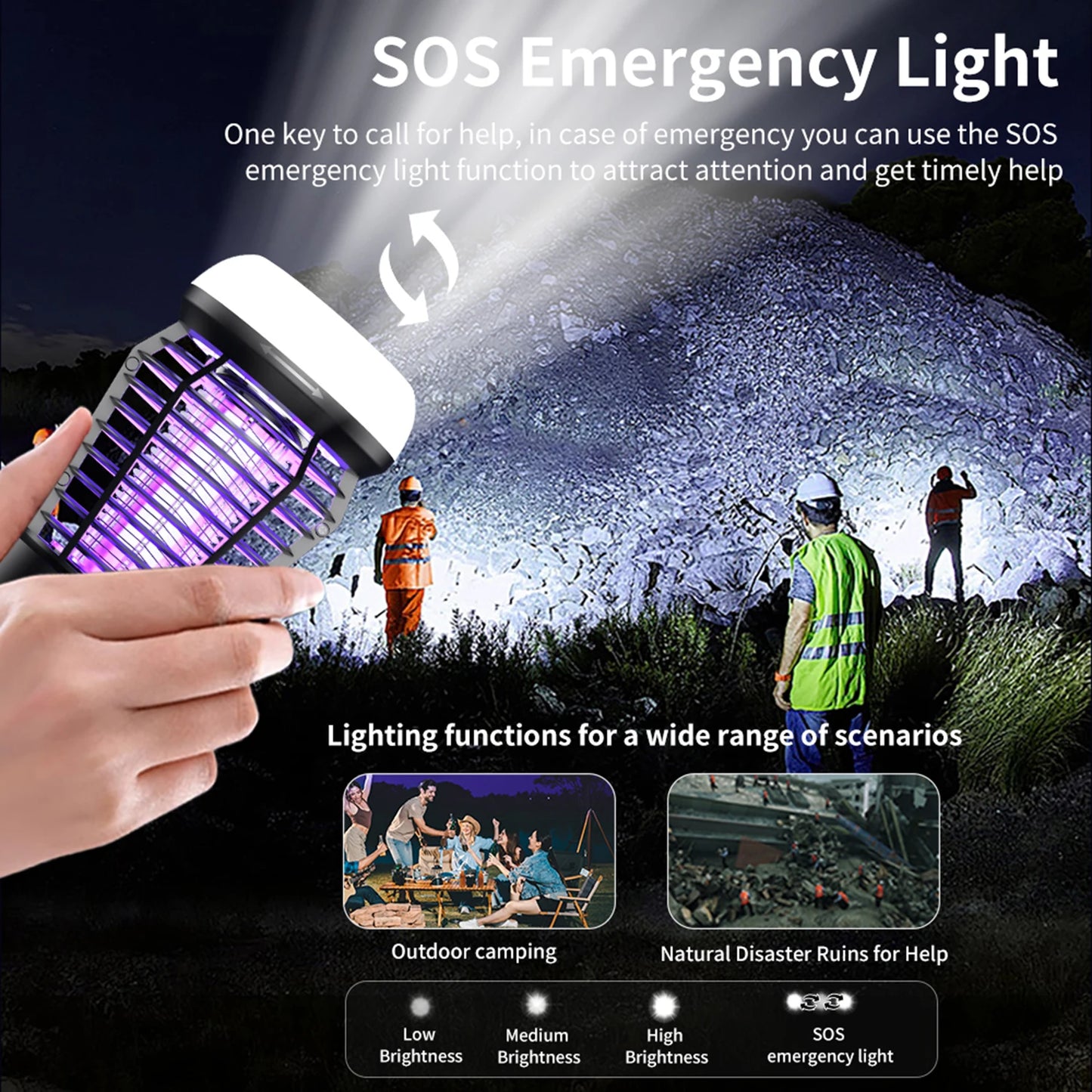 **Noverlla™ USB Rechargeable 2-in-1 Electric Mosquito Killer Lamp – Portable Indoor & Outdoor Bug Zapper**
