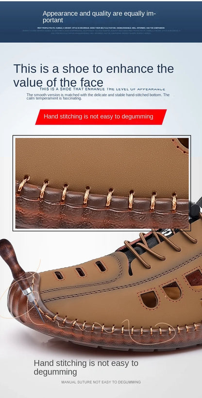 Noverlla™ Men's Leather Sandals – Breathable Non-Slip Summer Outdoor Shoes