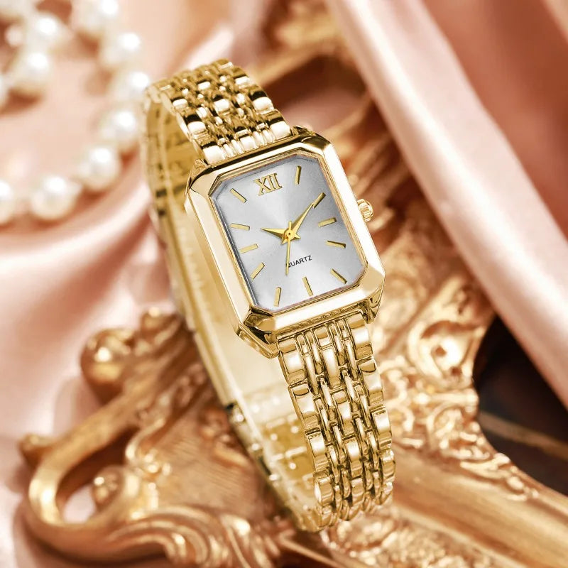 Noverlla™ Elegant Women's Rhinestone Watch & Jewelry Set | 5-Piece Quartz Gift Collection