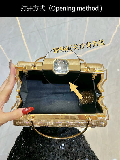 Noverlla Crystal Rhinestone Handbag – Elegant Chain Shoulder & Evening Bag