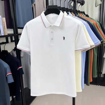 Noverlla™ Men's Luxury Polo Shirt – Short Sleeve Business Casual Top with Embroidered Detail