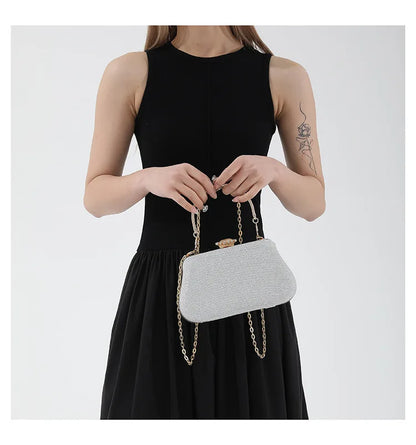 Luxury Glitter Clutch Bag for Women – Evening Party & Wedding Handbag with Chain