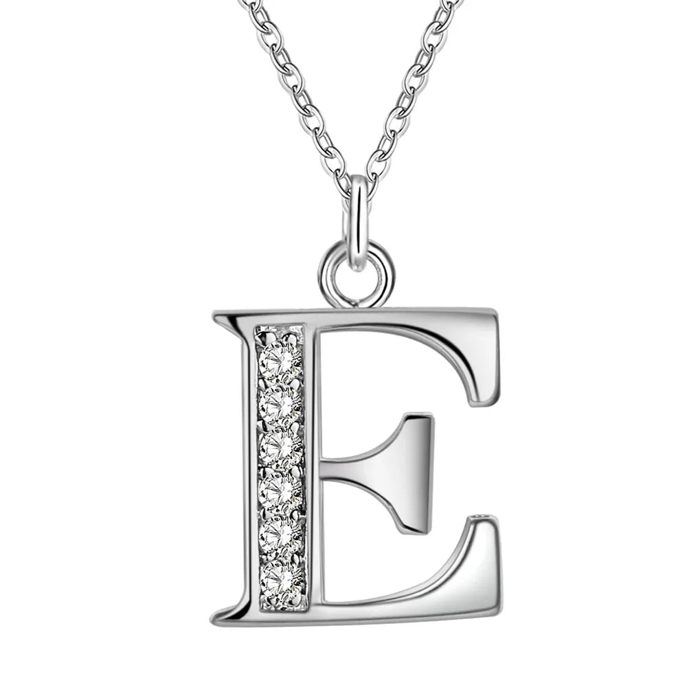 Noverlla 925 Sterling Silver Initial Necklace – Zircon Zirconia Pendant for Women