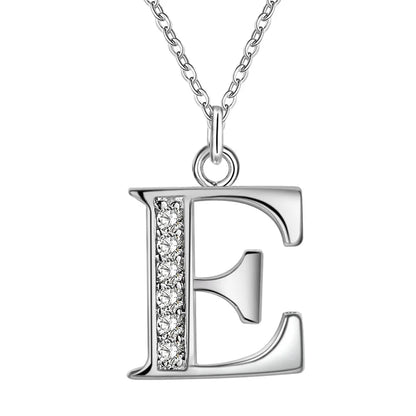 Noverlla 925 Sterling Silver Initial Necklace – Zircon Zirconia Pendant for Women