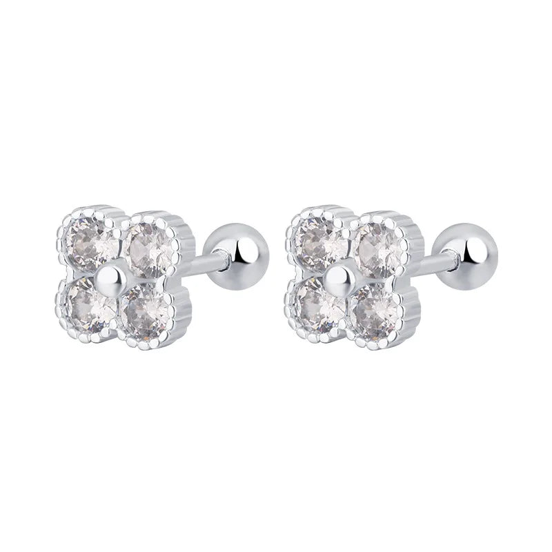Luxury 925 Sterling Silver Round Zircon Earrings – Elegant Women Jewelry